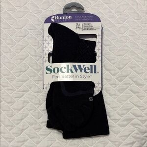 SockWell Women's Bunion Relief Crew Socks (Black) M-L US 8-11 NWT